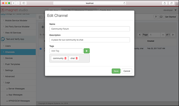 Edit Channel Window